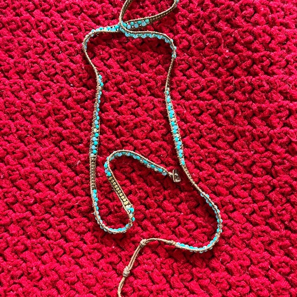 Bracelet Nakomal brand handcrafted artisan wrap bracelet blue stones - Picture 4 of 5